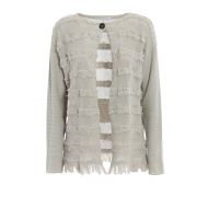 Fabiana Filippi One button frayed cotton cardigan