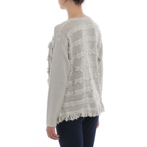  Fabiana Filippi One button frayed cotton cardigan