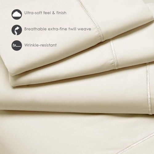  PureCare PCSMF-Q-GY Luxury Microfiber Wrinkle Resistant Sheet Set, Queen, Gray