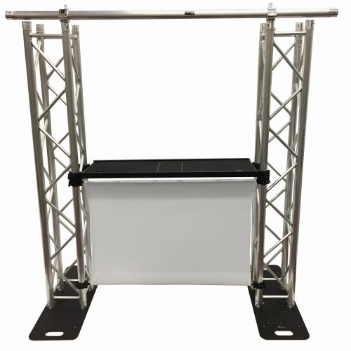  Cedarslink DJ Event Facade WhiteBlack Scrims Aluminum Truss Booth 6.56 Arch truss System Detachable Metal Table And Facade ! 6.56 ft. Top Bar!