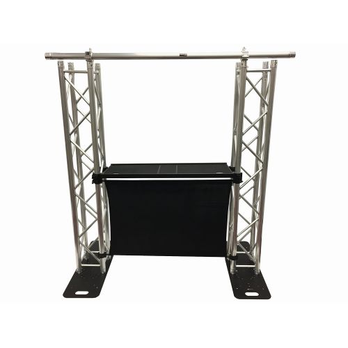  Cedarslink DJ Event Facade WhiteBlack Scrims Aluminum Truss Booth 6.56 Arch truss System Detachable Metal Table And Facade ! 6.56 ft. Top Bar!