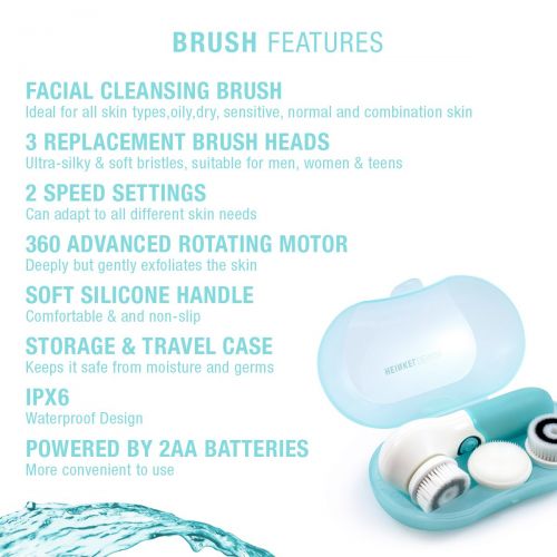  Facial Cleansing Brush from Heinkel Design - Advanced Gentle-Exfoliating & Deep-Cleansing Face...