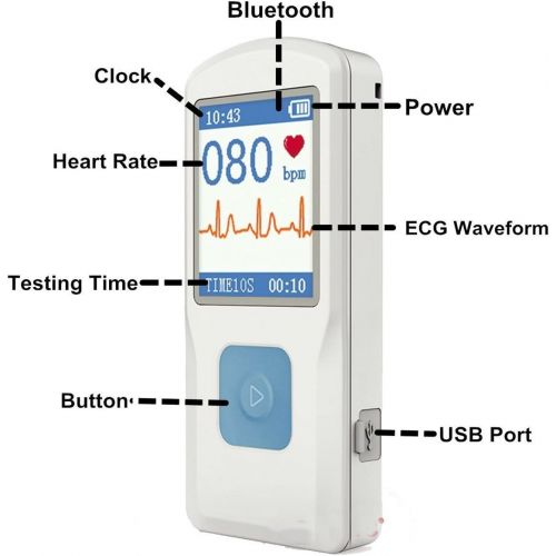  Facelake FL10 Portable ECGEKG Monitor with Bluetooth for for iOS and Android