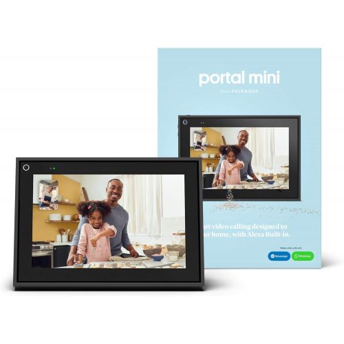  Facebook Portal Mini Smart Video Calling 8” Touch Screen Display with Alexa Black
