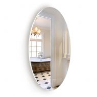 Facilehome Oval Wall Mounted Mirror Dressing Mirror Frameless,Bedroom or Bathroom Mirror,Horizontal or Vertical(25.1 x 14.8)
