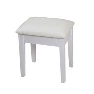 Facilehome Large Size Vanity Stool Dressing Stool with Cushion and Solid Legs (White)
