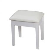Facilehome Vanity Stool Dressing Stool with Cushion and Solid Legs (White)