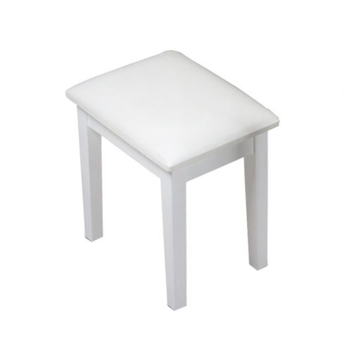  Facilehome Vanity Stool Dressing Stool with Cushion and Solid Legs (White)