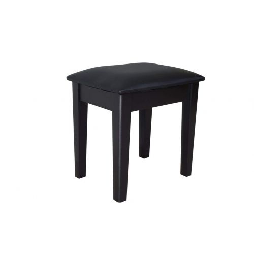  Facilehome Vanity Stool Dressing Stool Makeup Chair Bench with Cushion and Solid Legs for Bedroom Closet Dressing Room,Black