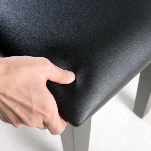  Facilehome Vanity Stool Dressing Stool Makeup Chair Bench with Cushion and Solid Legs for Bedroom Closet Dressing Room,Black