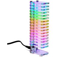 [아마존베스트]Facmogu Music Audio Spectrum Analyzer Kit, USB 5V LED Fantasy Crystal Cube Level Display, Extremely Accurate Sound Spectrum VU Meter Tower for Audio System Vacuum Tube Amplifier DIY (Built