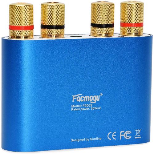  Facmogu F900 2 CH Bluetooth Amplifier 100W with Power Supply Adapter DC 12V 5A, 50W + 50W BT 5.0 Mini Wireless Audio Power AMP for Home HiFi Stereo Speaker