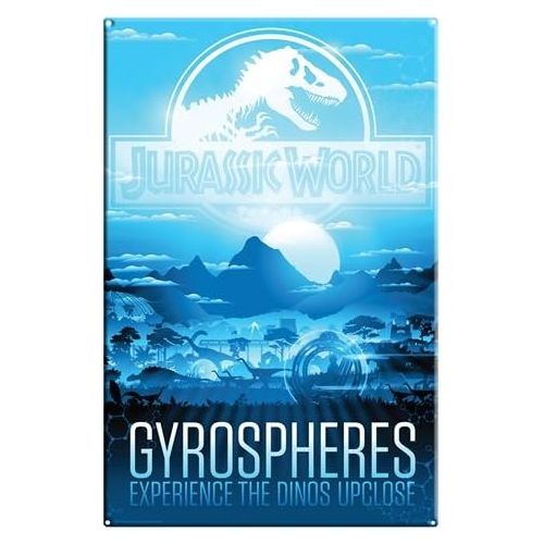  Factory Entertainment Jurassic World Gyrospheres Large Metal Sign
