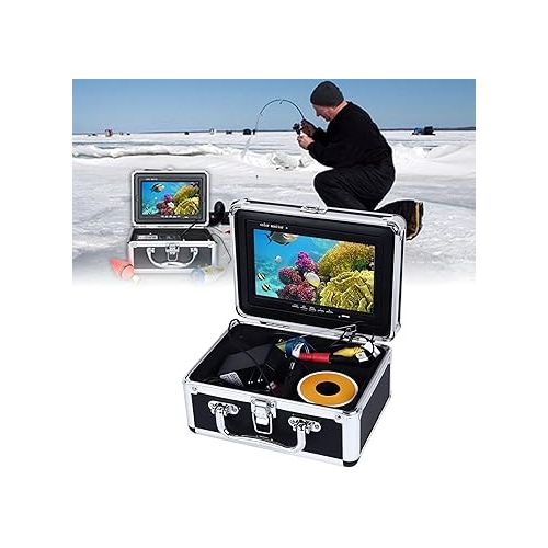  Underwater Fishing Camera Fish Finder Night IP68 Waterproof LCD Dual Light 60kg Load Bearing US Plug 100V to 240V