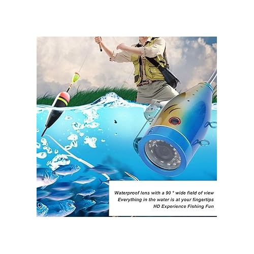  Underwater Fishing Camera Fish Finder Night IP68 Waterproof LCD Dual Light 60kg Load Bearing US Plug 100V to 240V