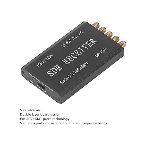  SDR Receiver Aluminum Alloy Simplified Software Defined Radio Receiving Module 12bit 10MHz Bandwidth