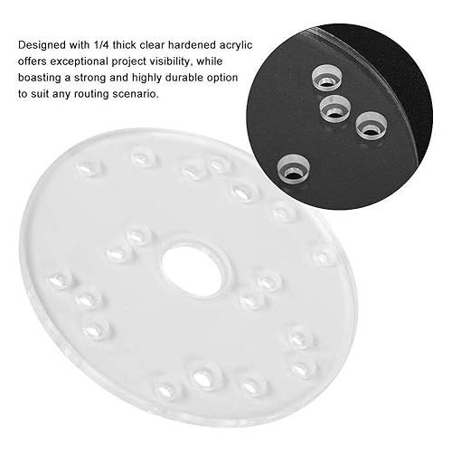  Universal Router Table Base Plate Router Acrylic Base Plate with Centering Pin Screws for Bosch Makita