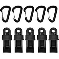 Fafeims 5 Pcs Tent Clip Tent Snaps with 5 Pcs D Shape Locks Camping Accessories for Camping Awning Canopy Clamp