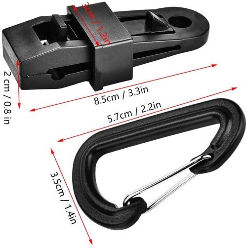  Fafeims 5 Pcs Tent Clip Tent Snaps with 5 Pcs D Shape Locks Camping Accessories for Camping Awning Canopy Clamp