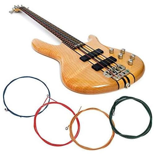  [아마존베스트]Fafeims Electric Bass String, 4 Piece Steel String for Electric Bass Imported Hexagonal Steel Core Bass Part Accessories