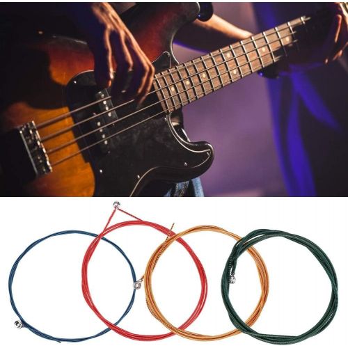  [아마존베스트]Fafeims Electric Bass String, 4 Piece Steel String for Electric Bass Imported Hexagonal Steel Core Bass Part Accessories