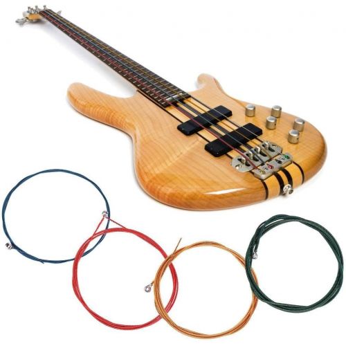  [아마존베스트]Fafeims Electric Bass String, 4 Piece Steel String for Electric Bass Imported Hexagonal Steel Core Bass Part Accessories