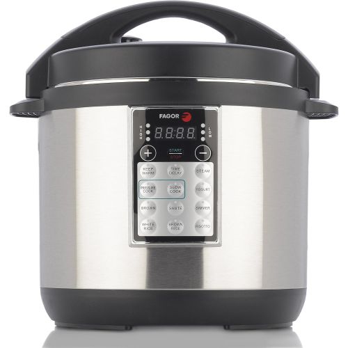  Fagor LUX Multi-Cooker, 6 quart, Electric Pressure Cooker, Slow Cooker, Rice Cooker, Yogurt Maker and more, Silver - 670041880