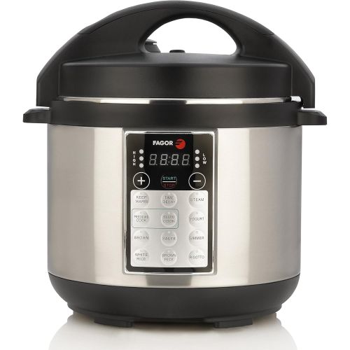  Fagor LUX Multi-Cooker, 6 quart, Electric Pressure Cooker, Slow Cooker, Rice Cooker, Yogurt Maker and more, Silver - 670041880