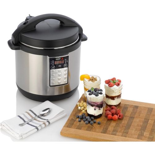  Fagor LUX Multi-Cooker, 6 quart, Electric Pressure Cooker, Slow Cooker, Rice Cooker, Yogurt Maker and more, Silver - 670041880