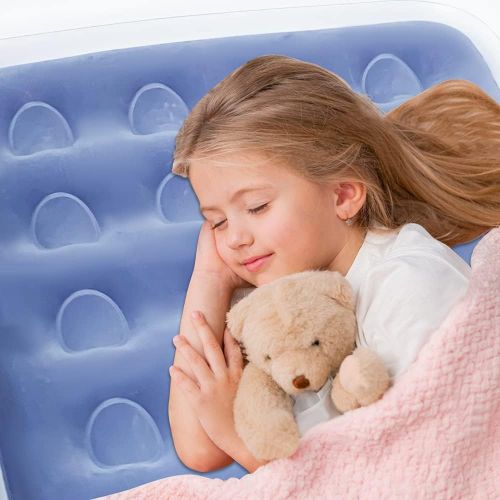  Fahuac Inflatable Kids Travel Bed?Toddler?Air Mattress Set - Portable Blow Up Mattress Sleeping Bed Cot with Security Bed Rails and Electric Pump?Ideal for Road Trip Camping Sleepovers et