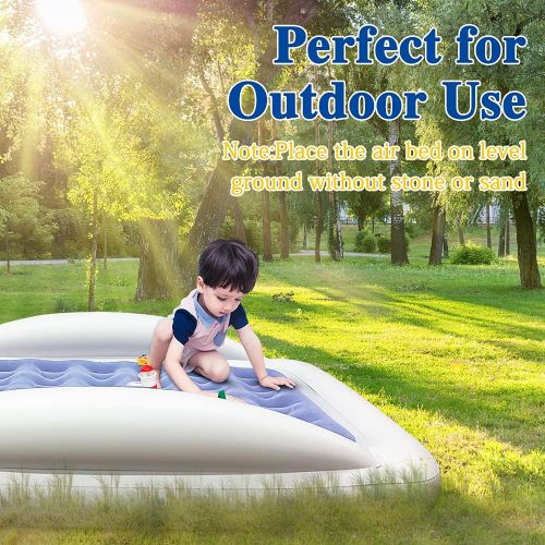  Fahuac Inflatable Kids Travel Bed?Toddler?Air Mattress Set - Portable Blow Up Mattress Sleeping Bed Cot with Security Bed Rails and Electric Pump?Ideal for Road Trip Camping Sleepovers et