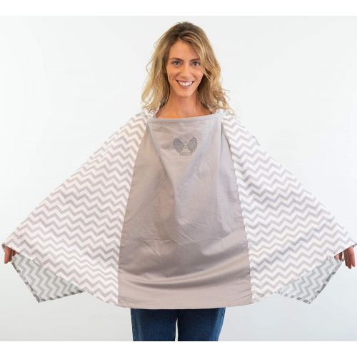  [아마존베스트]Fair-e-Trade 360° Nursing Cover Poncho Style - Rigid Neckline Breastfeeding Cover with Carry Bag - Covers...