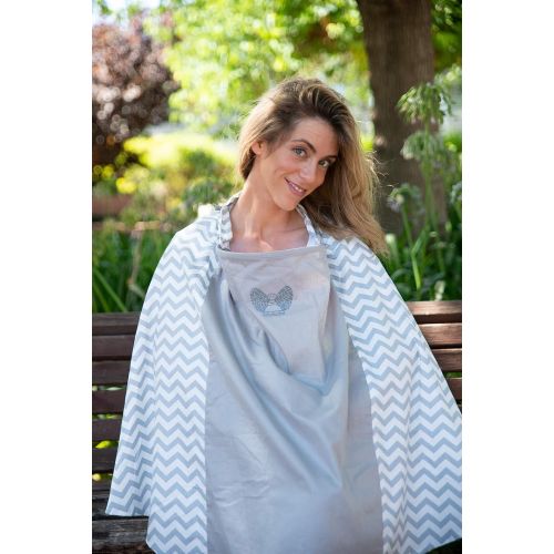  [아마존베스트]Fair-e-Trade 360° Nursing Cover Poncho Style - Rigid Neckline Breastfeeding Cover with Carry Bag - Covers...