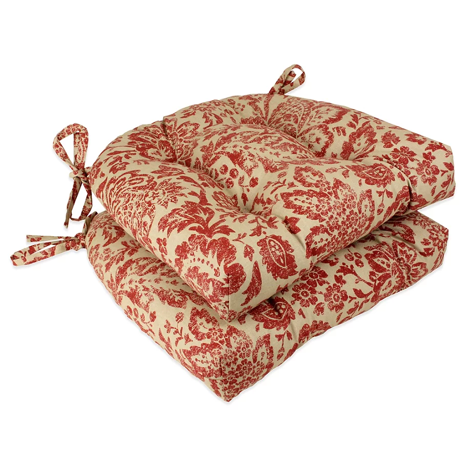  Fairhaven Reversible Chair Pad in Red (Set of 2)