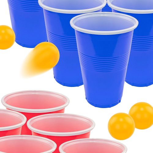  [아마존베스트]Fairly Odd Novelties FON-10253 Beer Pong Drinking Game Set - 22 Cups 4 Ping Pong Balls