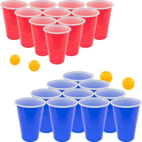  [아마존베스트]Fairly Odd Novelties FON-10253 Beer Pong Drinking Game Set - 22 Cups 4 Ping Pong Balls