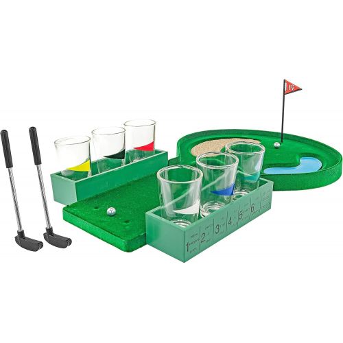  [아마존베스트]Fairly Odd Novelties Table Golf Shot Glass Drinking Game Man Dad Fathers Day White Elephant Novelty Gift, Standard, Green