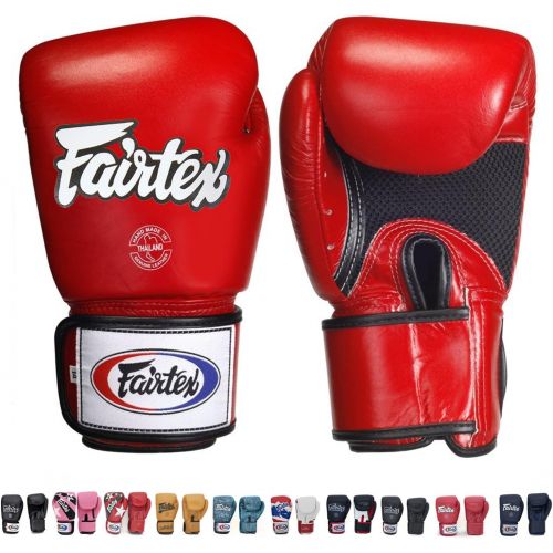  Fairtex Gloves Muay Thai Boxing Sparring BGV1 Size 8, 10, 12, 14, 16 oz in Black, Blue, Red, White, Pink, Yellow, Classic Brown, Emerald Green, Thai Pride, US, Nation, F-Day, Falco