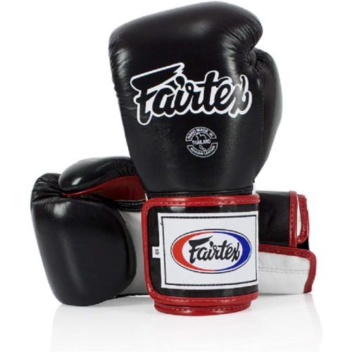  Fairtex Boxing gloves BGV5 - Super Sparring Gloves, BlackWhite Color. Size: 12 14 16 oz. Sparring gloves for Kick Boxing, Muay Thai, MMA