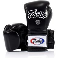 Fairtex Muay Thai Boxing Gloves BGV9 - Heavy Hitter Mexican Style - Minor Change Solid Black 12 14 16 oz. Training & Sparring Gloves for Kick Boxing MMA K1