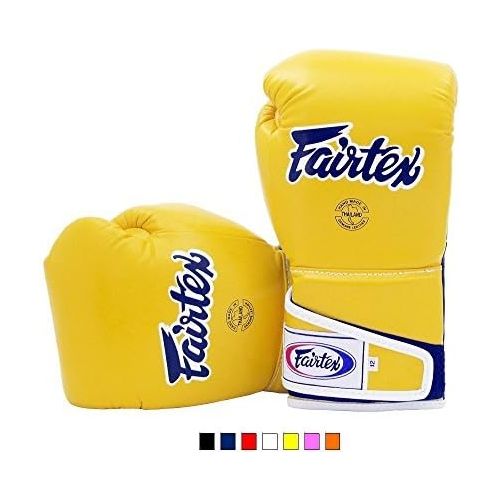  Fairtex Stylish Angular Sparring Gloves BGV6 Color: Black Red Yellow White Orange Marina Blue Size: 12 14 16 oz.