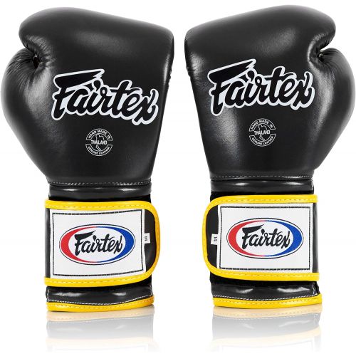  Fairtex Muay Thai Boxing Gloves BGV9 - Heavy Hitter Mexican Style - Minor Change Black Marina Blue 12 14 16 oz Training & Sparring Gloves for Kick Boxing MMA K1