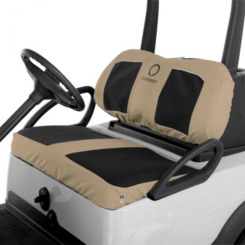  Fairway Golf Cart Neoprene Panel Bench Seat Cover-BlckKhaki - 40-034-015801-00 by Classic Accessories