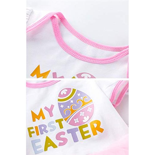  Fairy Baby Newborn Baby Girl Easter Dress Cotton 3/4pcs My 1st Easter Outfit Bunny Eggs Romper Bodysuit Tutu Skirt Set