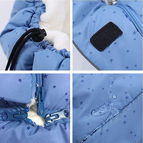  [아마존베스트]Fairy Baby Universal Baby Stroller Bunting Bag Pushchair Footmuff Sack for 0-6 Months,Blue Dots