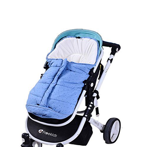  [아마존베스트]Fairy Baby Universal Baby Stroller Bunting Bag Pushchair Footmuff Sack for 0-6 Months,Blue Dots