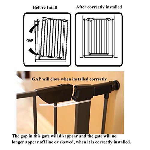  Fairy Baby Pet & Baby Gate Narrow Extra Wide for Stairs Metal and Wood Pressure Mounted Safety...