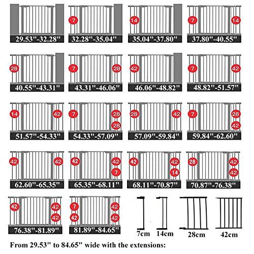  Fairy Baby Pet & Baby Gate Narrow Extra Wide for Stairs Metal and Wood Pressure Mounted Safety...