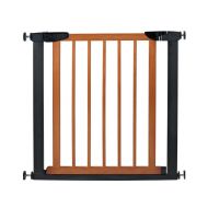 Fairy Baby Pet & Baby Gate Narrow Extra Wide for Stairs Metal and Wood Pressure Mounted Safety Walk Through Gate,29 High,Fit Spaces Between 29.53-32.28,Coffee Black (3-7 Days Deliv