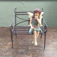 FairyBestWishes Fairy Garden | Sitting Miniature Fairy Figurine Holding Daisy | Jessa | Resin Outdoor Statue Sculpture